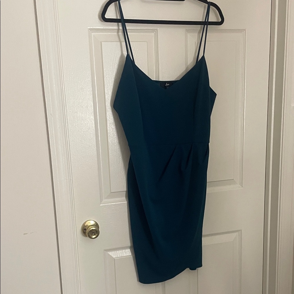 Lulu's Deep Teal Spaghetti-Strap Sheath Dress